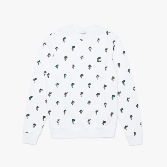 Lacoste X Jean-Michel Tixier White Sweatshirt Croco - Picture 2 of 6